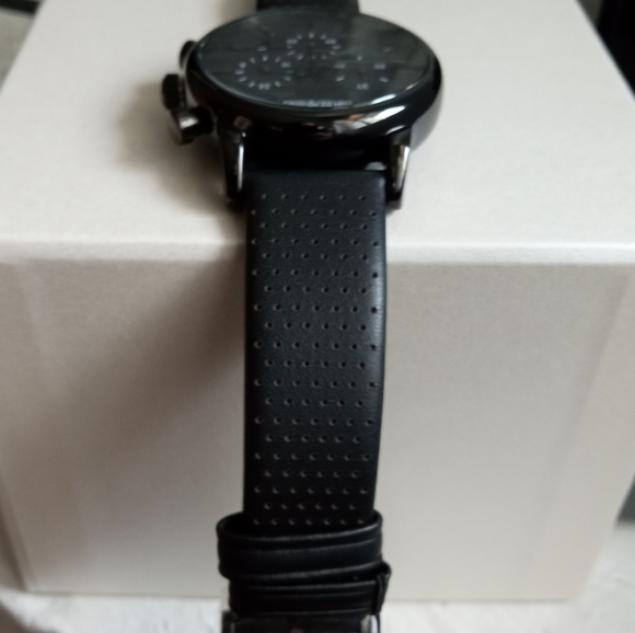 SOLD - Emporio Armani AR1737 Black Dial Black PVD Steel Unisex Chronograph Watch - Picture 6 of 14